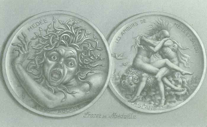 Etude pour une médaille biface consacrée à Médée