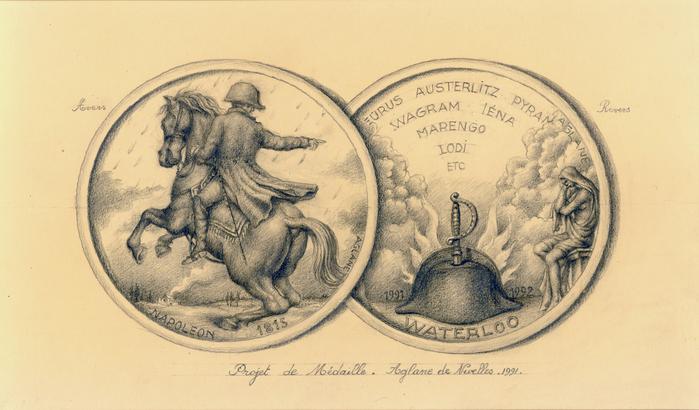 Etude pour une médaille biface consacrée à Napoléon