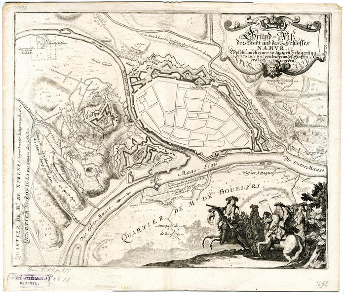 Gründ-risz der Stadt und des schlosses Namur, welche nach einer 30 tȁgigen Belagerung den 30 jun. 1692 von den Franszős Waffen erobert worden.