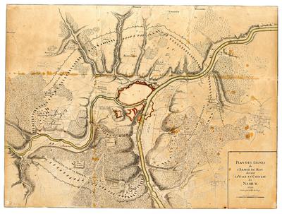 Plan des Lignes de l'Armée du Roy devant la Ville et Château de Namur,1692. Gravé par ordre du Roy.