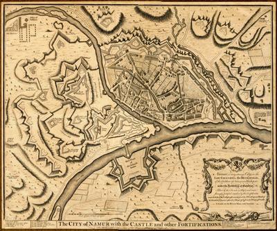 The City of Namur with the Castle and other Fortifications. For Mr Tindal's Continuation of Mr Rapin's History of England. J. Bafire sculp.
