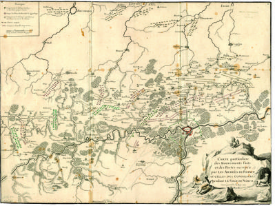 Carte particulière des Mouvements faits et des postes occupez par les armées de France et celles des Confederez pendant le siège de Namur