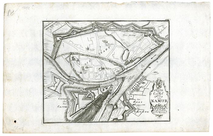 Die Stadt das Castel und Fort von Namur.122. Gabriel Bodenehr fec. et exc. A. V. Cum grat. et Privil. Sac. Cœs. Majestatis.