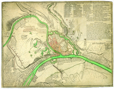 Plan de la Ville et Château de Namur avec les dernières Fortifications faites jusqu'à l'an 1709. Harrewyn feci