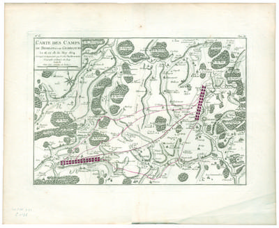 Carte des camps de Thimeon et de Gemblours Le 16 et 18 de May 1674  corrigée et augmentée par le Chevalier de Beaurain, Géographe ordinaire du Roy. N° 6, p. 20