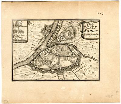 Plan de la Ville et Citadelle de Namur