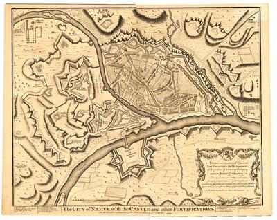 The City of Namur with the Castle and other Fortifications. For Mr Tindal's Continuation of Mr Rapin's History of England. J. Bafire sculp.
