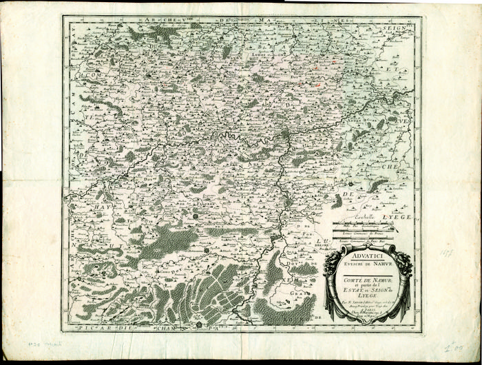 Advatici. Evesche de Namur - Comté de Namur et partie de l'Estat et Seigneurie de Lyege par N. Sanson d'Abbev