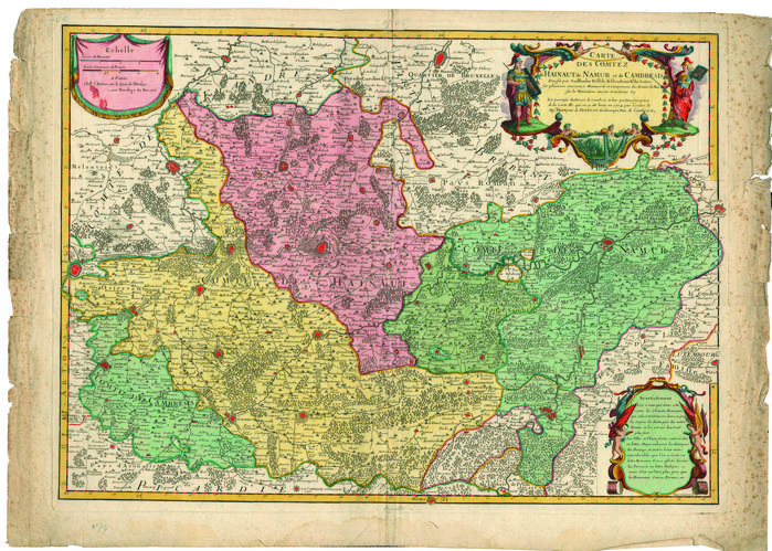 Carte des Comtez de Hainaut de Namur et de Cambresis Dressée par Guillaume Del'Isle