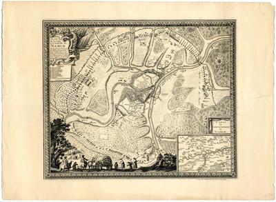 Plan de la Ville et Citadelle de Namur Assiégée par l'armée du Roy commandée par sa Majesté en personne le 29 May 1692 la Ville rendüe le 6 Juin et le château le 30e du même mois et an. Avec carte du Gouvernement de Namur. A Paris chez l'autheur, rue de St. André des Arts, porte de Buçy.