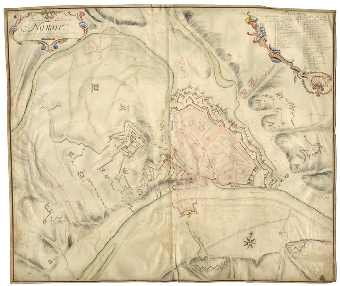 Plan de la ville et Chatteau de Namur avec tous les nouveaux ouvrages faits depuis la reprise