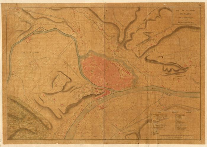 Plan de situation de Namur, de sa Citadelle et des ouvrages détachés
