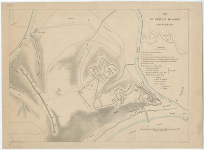 Plan du château de Namur à la fin du XVIIe siècle. J. Vandendaelen F. Imp. Simonau et Toovey, Brux.