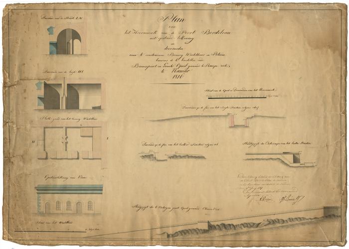 Plan van lut Hoornewerk van de Poort Bordeleau … te Namur 1816