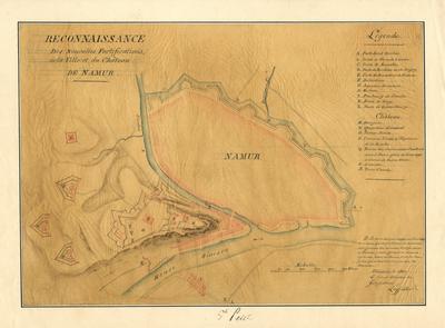 Reconnaissance des Nouvelles Fortifications de la Ville et du Château de Namur. Mézieres, le 1827. Le Colonel Directeur des fortifications. Laffailler