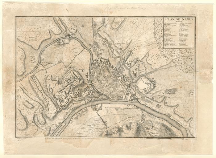 Plan de Namur. Rameau sculp. ...ar et chez le Sr Le Rouge, Ing. Geographe du Roy rue des Augustins, 1745