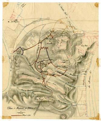 Plan de Namur de 1703, avec projet et attaque de 1746