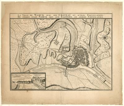 La ville de Namur avec son Château et autres Fortifications. De sterke stadt Namur met syn Casteel en andere fortificatien. Amsterdam by Nicolaus Visscher met Privilegie.