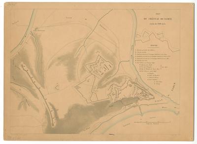 Plan du château de Namur à la fin du XVIIe siècle. J. Vandendaelen F. Imp. Simonau et Toovey, Brux.