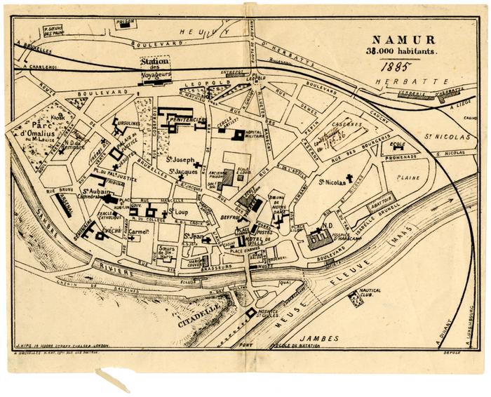 Namur 38.000 habitants. J. Kips 14 Moore Street Chelsea London, Q Bruxelles H. V. H. T. 13 Rue des Boiteux.
