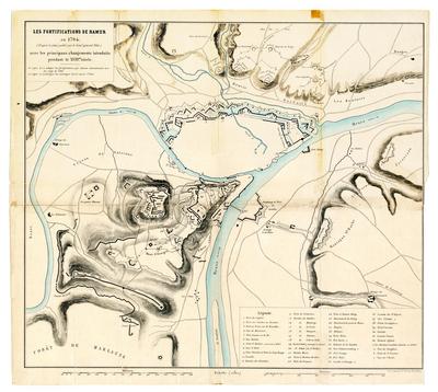 Les fortifications de Namur en 1704 (D'après le plan publié par le lieutt général Pelet.) avec les principaux changements introduits pendant le XVIIIe siècle, Imp. Simonau et Toovey, Bruxelles.