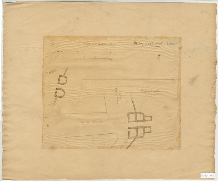 Extrait du Grand Plan de Namur de Denis - Porte de Fer et Porte de Bruxelles