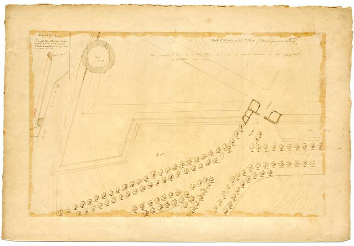 Extrait du Grand Plan de Namur de Denis - Porte St Nicolas et tour St Roch