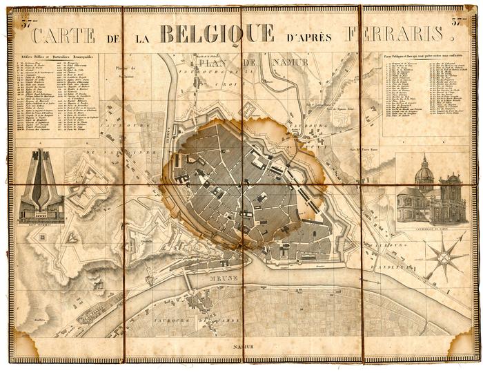 Carte de la Belgique d'après Ferraris. 37e. Plan de Namur