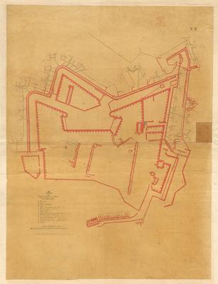 Plan des souterreins, galeries et mines du Fors Orange à Namur