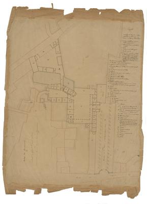 Extrait du grand plan de Namur de Denis - Palais des Gouverneurs