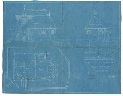 Commune de Hamois - Chapelle de Hubinne - Restauration - Echelle: 1 cm par M. Yvoir, Mai 1924 l'architecte Firmin Dony.