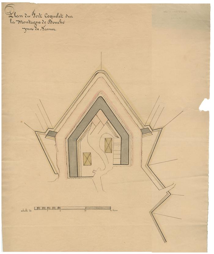 Plan du Fort Coquelet sur la Montagne de Bouche près de Namur