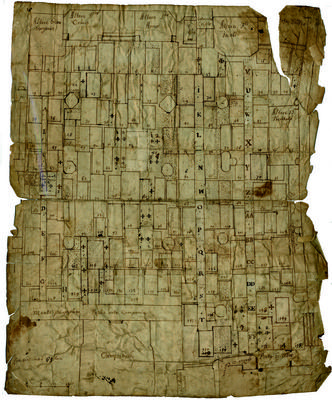 Plan de la collégiale Notre-Dame à Namur avec indications des sépultures