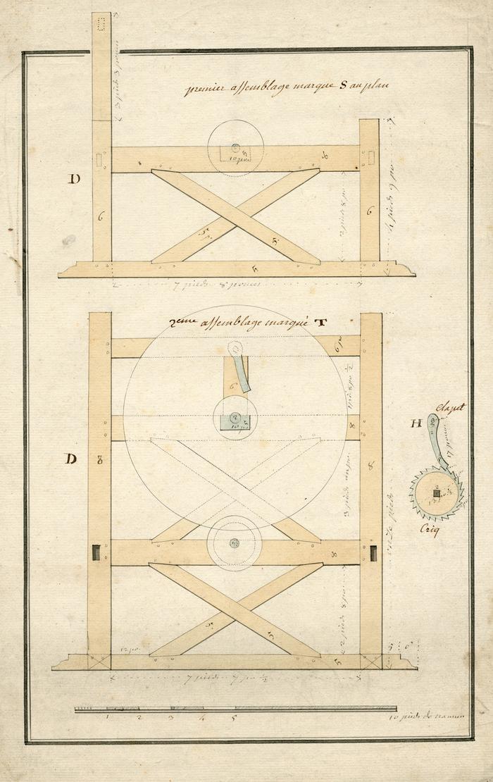 Premier assemblage marque S au plan et 2eme assemblage marqué T
