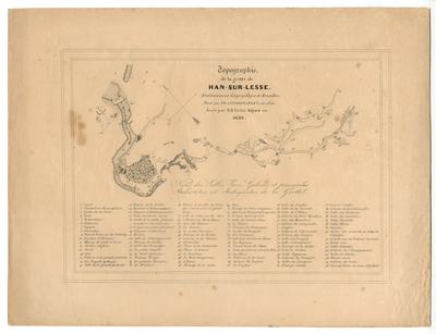 Topographie de la grotte de Han-sur-Lesse. Etablissement géographique de Bruxelles, fondé par Ph. Vandermaelen, en 1830, levée par M. B. Victor Idjiez en 1839.