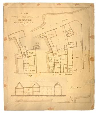 Plans de l'Hotel de la Régence et de la Douane de Namur. Levés et dessinés par H. P. Beaulieu en Mars 1826