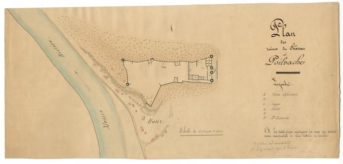 Plan des ruines du château de Poilvache