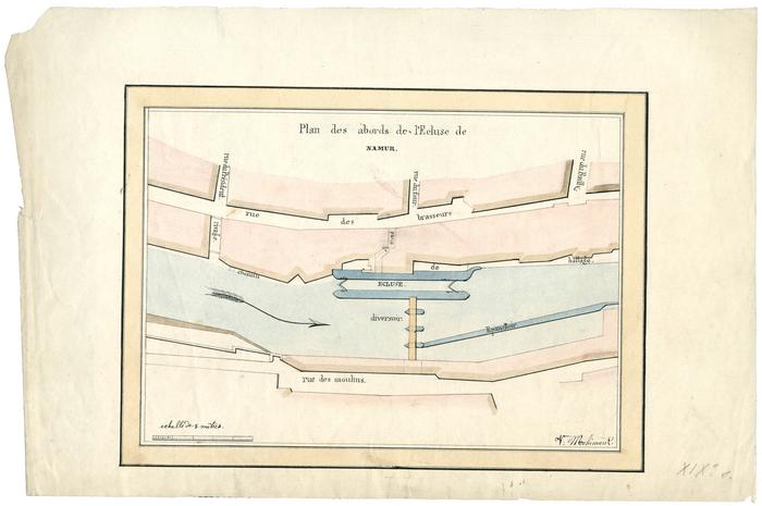 Plan des abords de l'Ecluse de Namur, V. Mohimont.